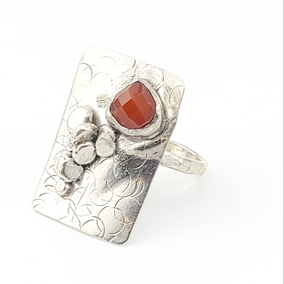CARNELIAN RING HANDMADE IN STERLING SILVER METAL SIZE 8.5 - Picture 1 of 6